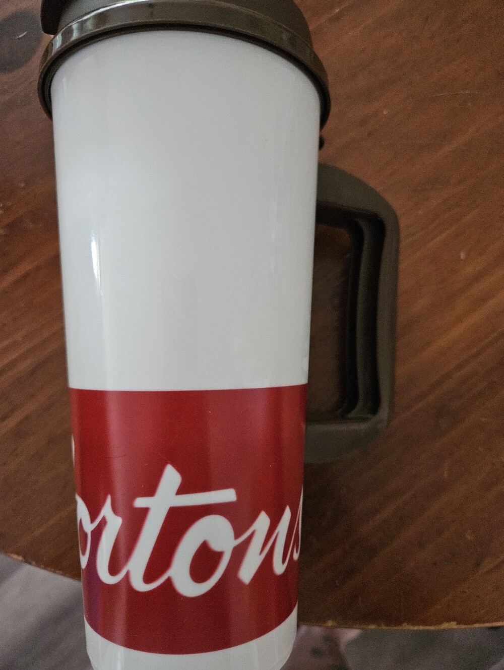 Tim Hortons 2016 White and Red Insulated Travel Mug with Handle